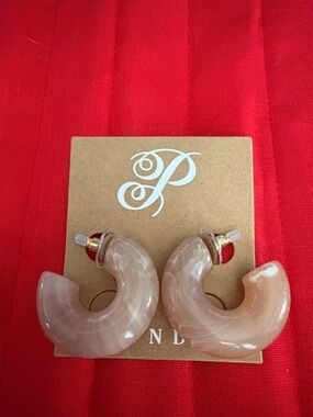 Plunder Swirled Nude Pink Hoop Earrings